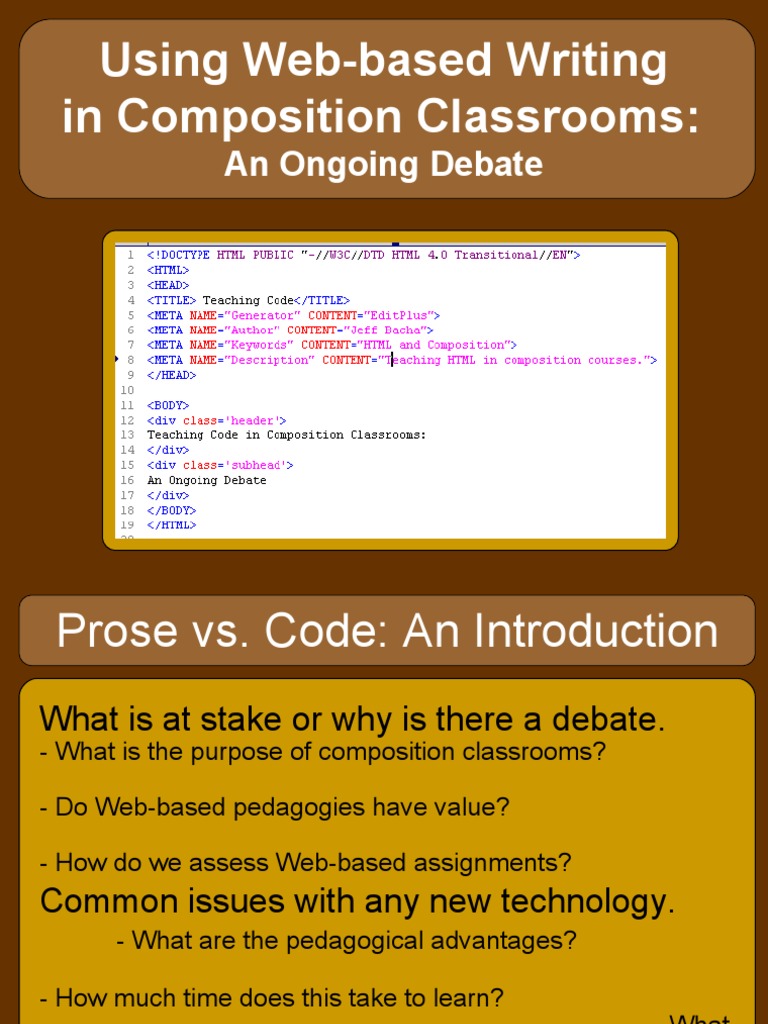 Using Web-Based Writing in Composition Classrooms:: An Ongoing Debate ...