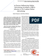 A Study On Factors Influencing Online Behavioral Advertising Avoidance (OBA) : Special Reference To Sri Lankan Online Advertising