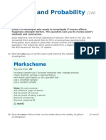 Statistics and Probability: Markscheme