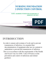 Nursing Foundation Unit Xi Infection Control: TOPIC:BARRIER NURSING (Decontamination of Equipments and Unit)