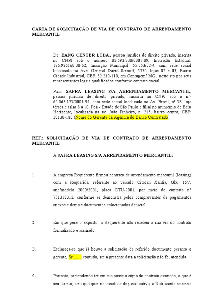 Qual é A Finalidade De Uma Carta De Solicitação