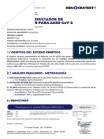 Informe de Resultados de La Prueba PCR para Sars-Cov-2: 1 / Objetivo Del Estudio Genético