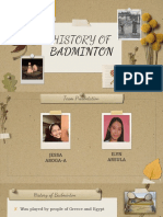 HISTORY OF BADMINTON