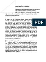 Lesson 4 - Item Analysis and Test Validation