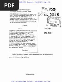 Trump Soho - Complaint PT 1, August 2010