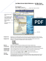 Navigating The SAP User Menu Screen Quick Reference - For Mac Users