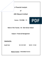 A Financial Analysis of ABG Shipyard Limited: Course - PGCHRM - 15