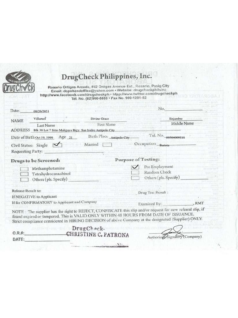 Drug Check | PDF