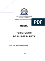 Psihoterapii de Scurtă Durată Tutor Conf Univ Dr Odette Dimitriu 2013