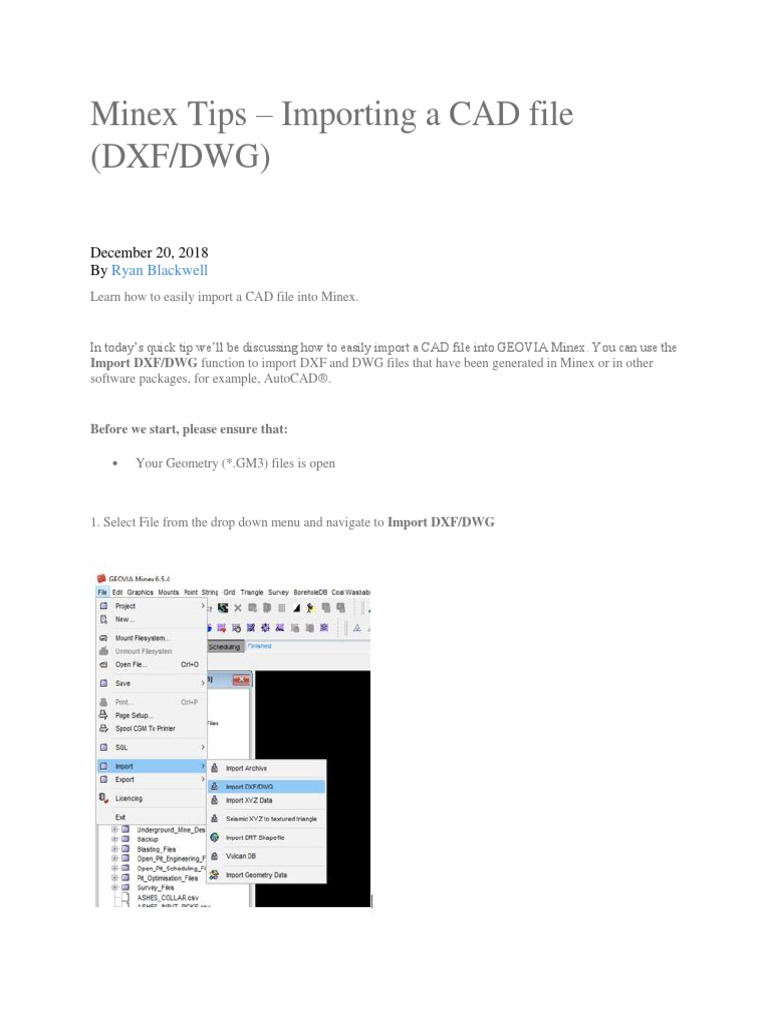 Importing CAD Files into Minex | PDF | 3 D Computer Graphics | Computer ...
