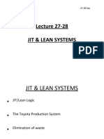 Lecture 27-28 Jit & Lean Systems