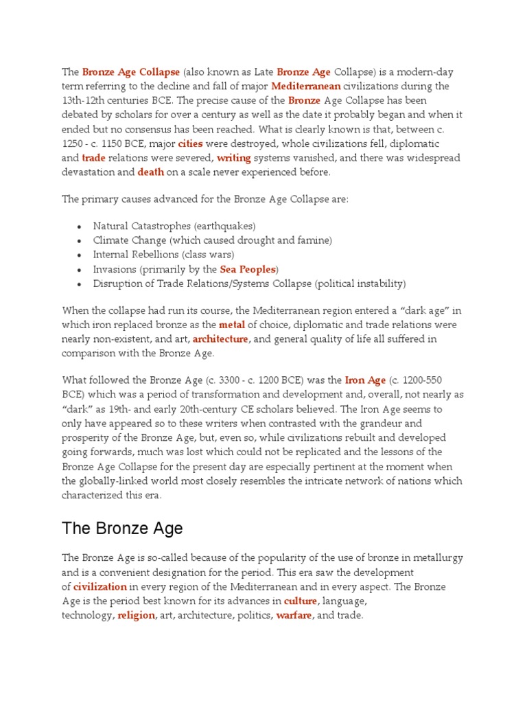 The Bronze Age Collapse PDF Bronze Age Mesopotamia