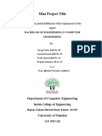 Mini Project Title: Submitted in Partial Fulfillment of The Requirements of The Degree