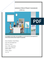 Office Administration School Based Assessment