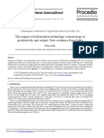 The Impact of Information Technology Outsourcing On Productivity and Output: New Evidence From India