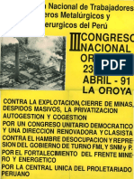 Tercer Congreso Nacional Ordinario Del 23 Al 27 de Abril de 1991