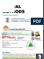 Formal Methods: Lecture 5:set Theory