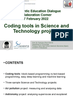 Coding Tools in Science and Technology Projects: Transatlantic Education Dialogue Collaboration Corner 27 February 2022