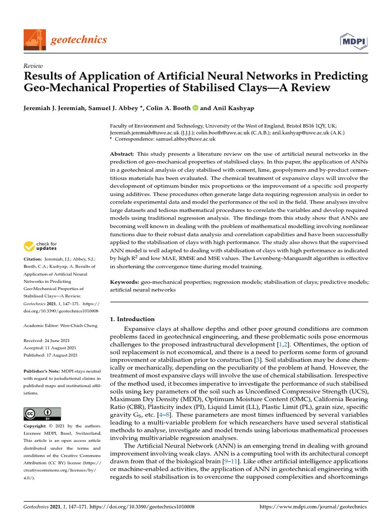 Results of Application of Artificial Neural Networks in Predicting Geo ...