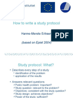 How To Write A Study Protocol: Hanne-Merete Eriksen