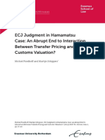 ECJ Judgment in Hamamatsu Case An Abrupt End To Interaction Between Transfer Pricing and Customs Valuation