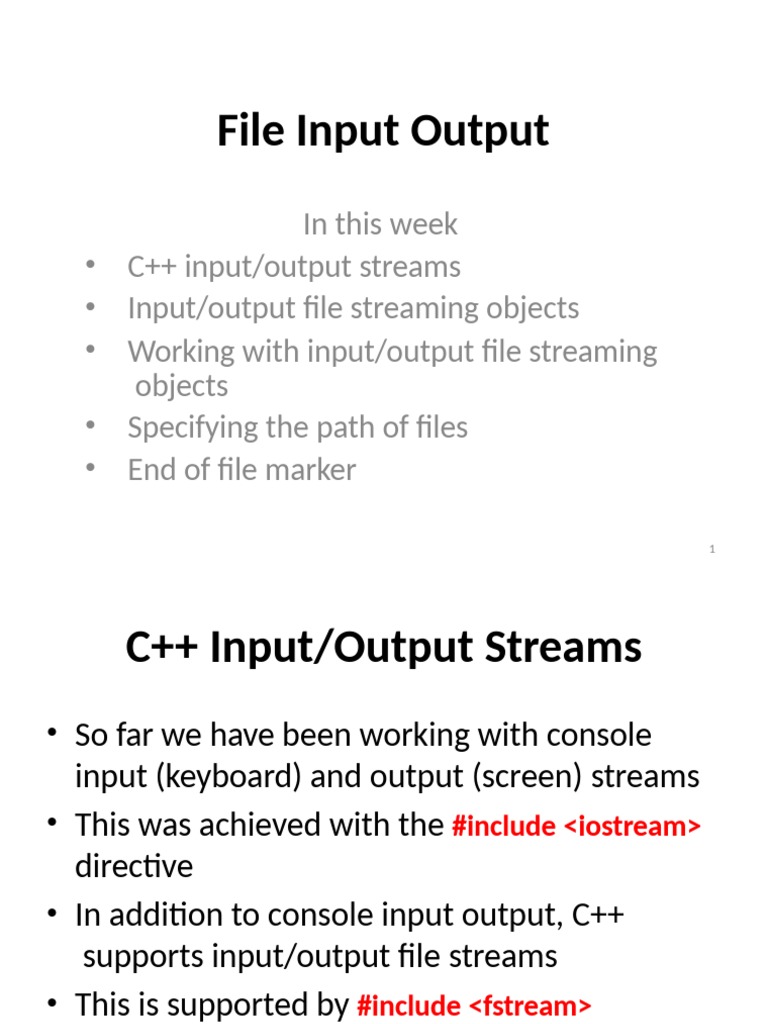 C++ File Input/Output Streams Guide | PDF | Computer File | Input/Output