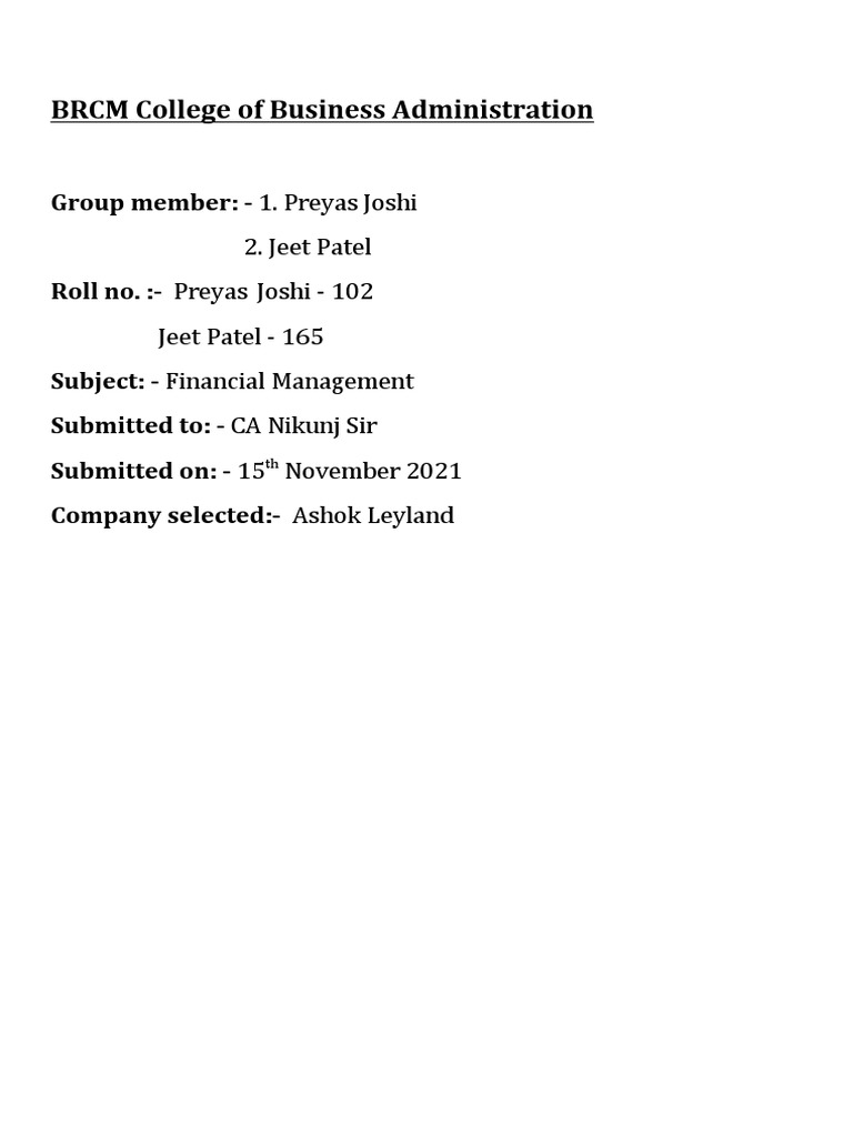 BRCM College of Business Administration | PDF | Economies | Investing