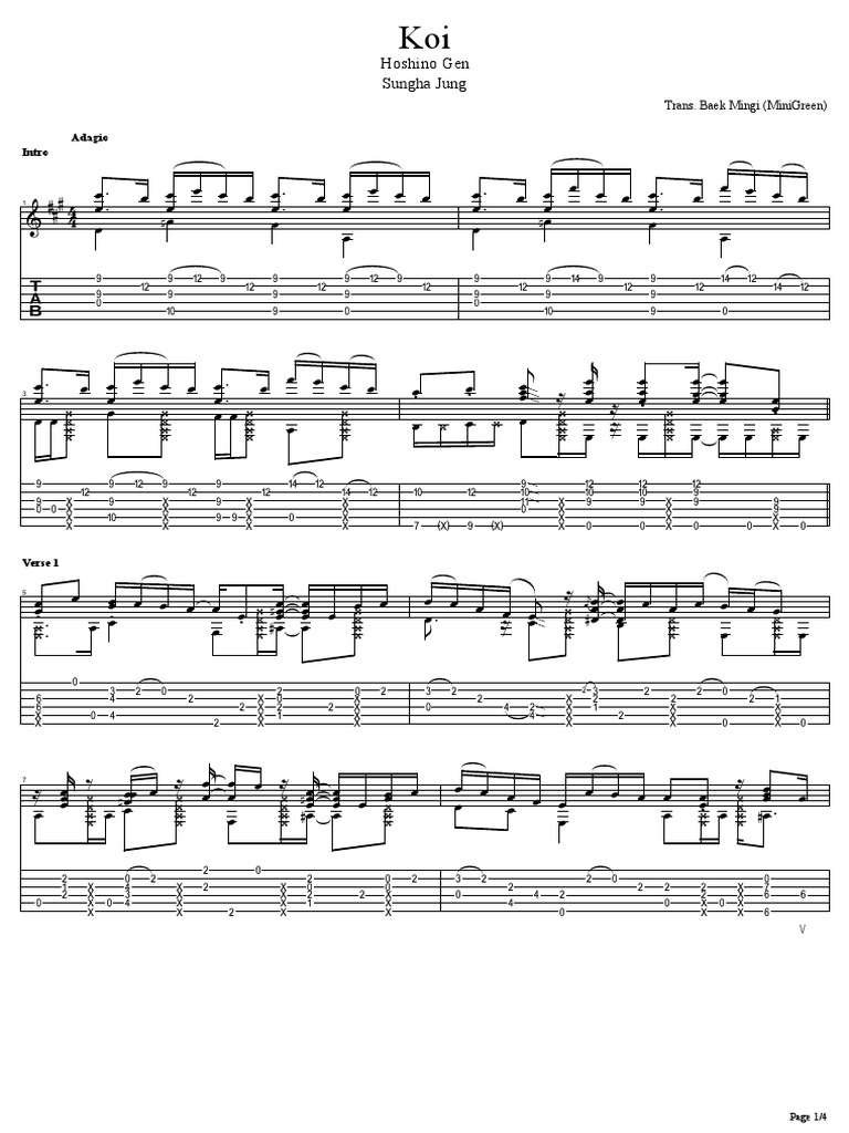 PDF) Sungha Jung - Koi | PDF, image size:768x1024