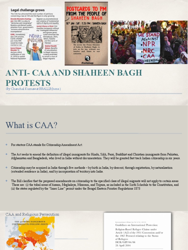 AntiCAA and Shaheen Bagh Protests PDF Government Justice