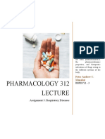 Pharmacology 312: Assignment 3: Respiratory Diseases