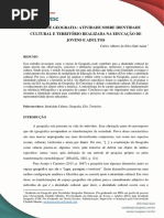 ensino de geografia atividade sobre identidade cultural