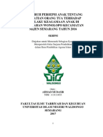 Pengaruh Persepsi Anak Tentang Perhatian Orang Tua Terhadap Perilaku Keagamaan Anak Di Kelurahan Wonolopo Kecamatan Mijen Semarang Tahun 2016