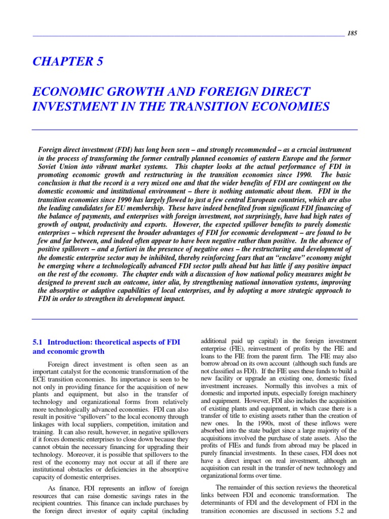 FDI Impact on Economic Growth in Transition Economies | PDF | Foreign ...