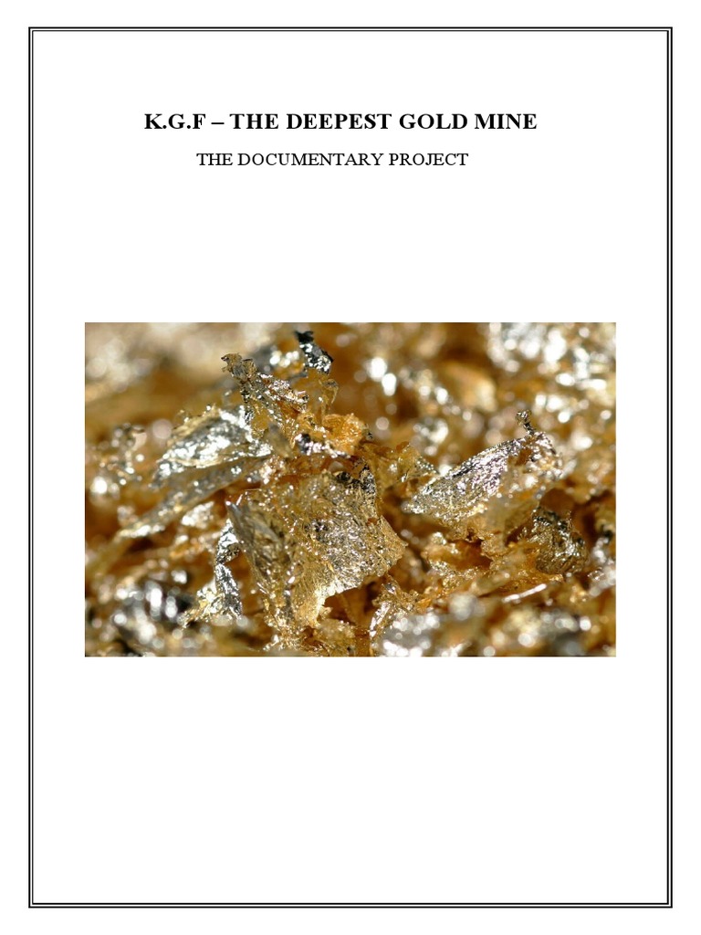 KGF The Deepest Gold Mine PDF Mining Gold Mining