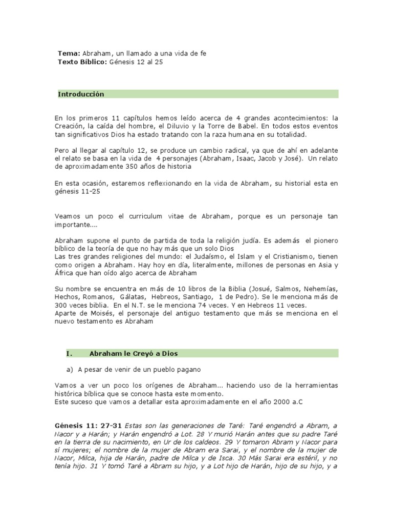La Fe y Promesas de Abraham | PDF | Abrahán | Ismael