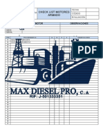 Max Diesel Pro Sheck List Motor Armado