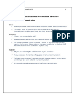 WORKSHEET: Business Presentation Structure 3 Principles of Communication