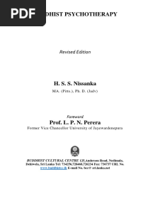 Buddhist Psychotherapy H S S Nissanka Compress