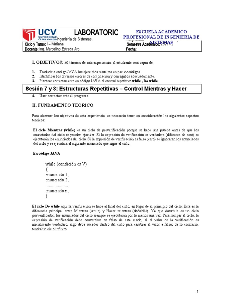 Laboratorio-N-07 y 08 - Actualizado | PDF | Algoritmos | Java (lenguaje ...