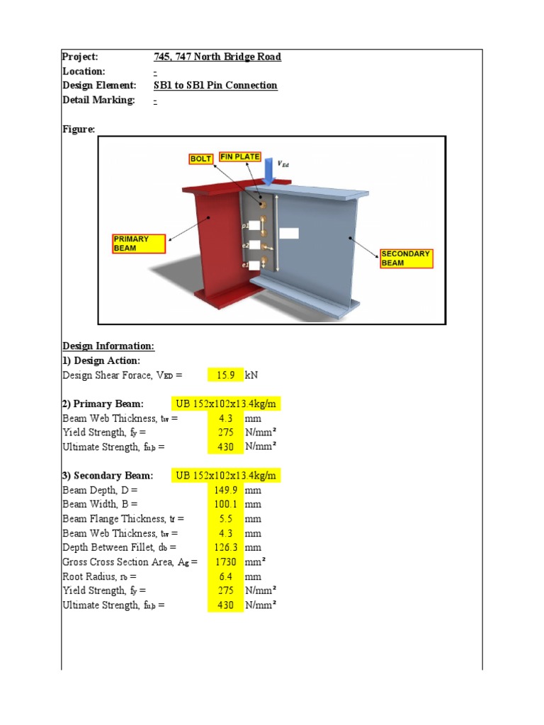 Beam to Beam Connection Design Details | PDF | Buckling | Beam (Structure)