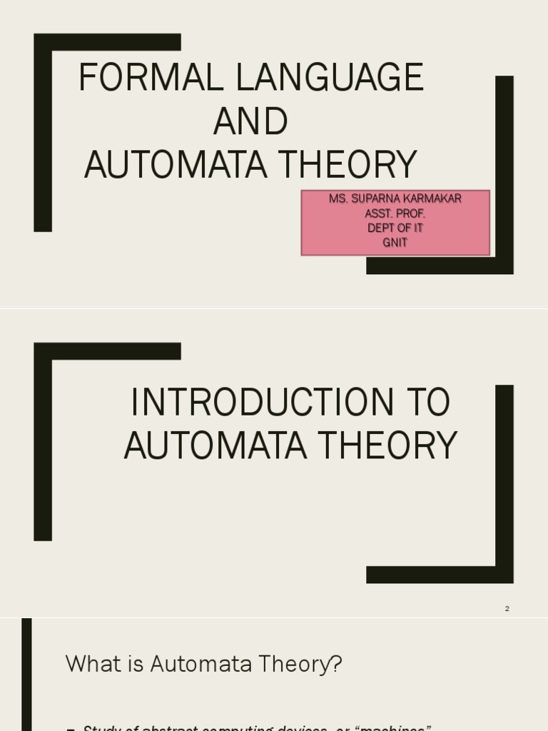 Formal Language and Automata Theory | PDF | Automata Theory | Theory Of ...