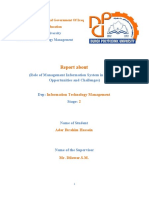Report About: (Role of Management Information System in Business: Opportunities and Challenges) Dep: Stage