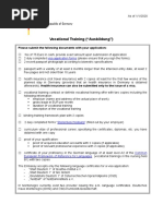 Vocational Training ("Ausbildung") : Please Submit The Following Documents With Your Application