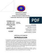 Formulacion de Los Presupuestos Operacionales Udo Presupuesto de Las Empresas