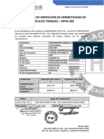 Certificado de Hermeticidad - Aha-999