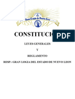 Constitución y leyes de la Gran Logia de Nuevo León