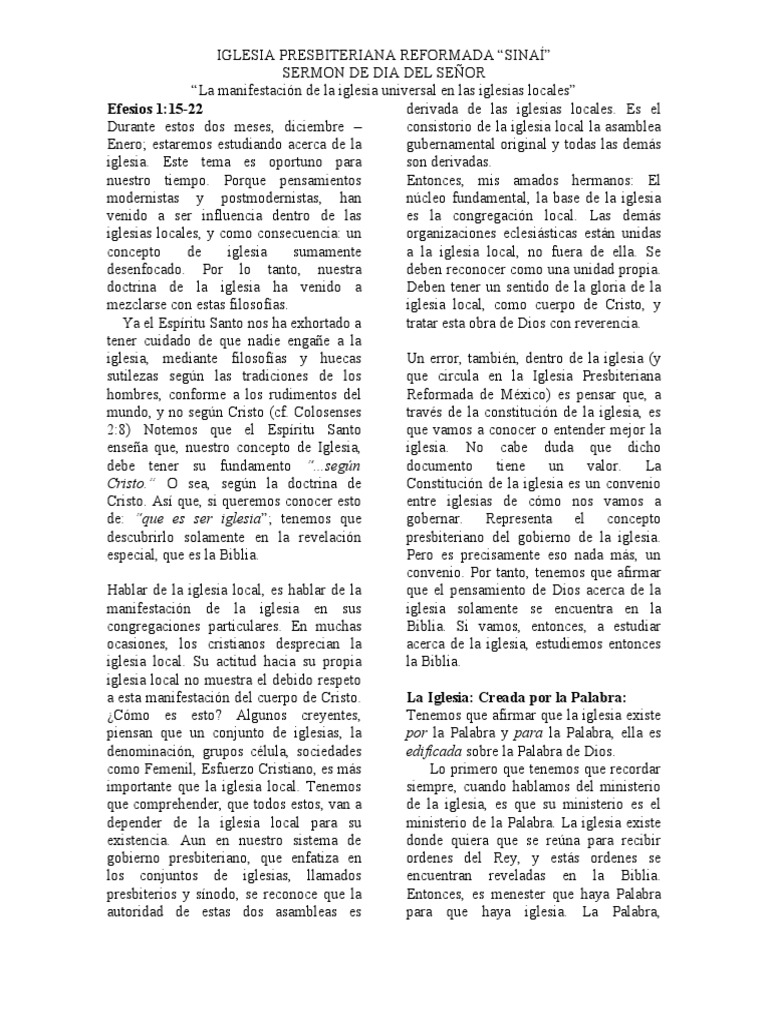 Manifestación de la Iglesia Universal | PDF | Iglesia Católica | Cristo ...