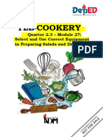 TLE Cookery: Quarter 2.3 - Module 27: Select and Use Correct Equipment in Preparing Salads and Dressings