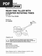 Crrftsmrn°: Rear Tine Tiller With Counter Rotating Tines