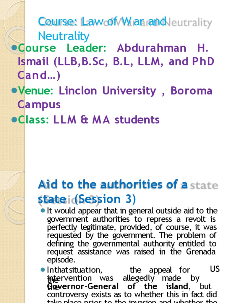 State Interventions in Civil Conflicts | PDF | International Law ...
